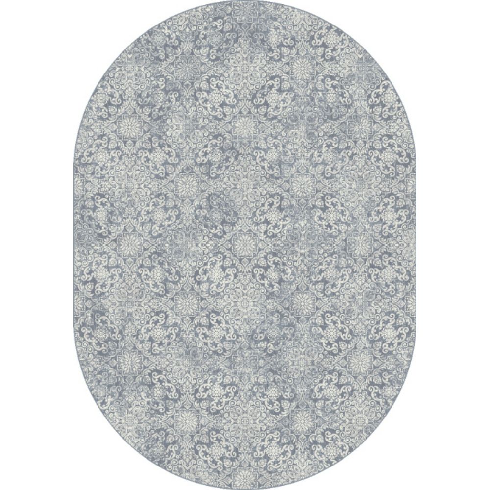 Dynamic Rugs 57162-4666 Ancient Garden 6.7 Ft. X 9.6 Ft. Oval Rug in Light Blue